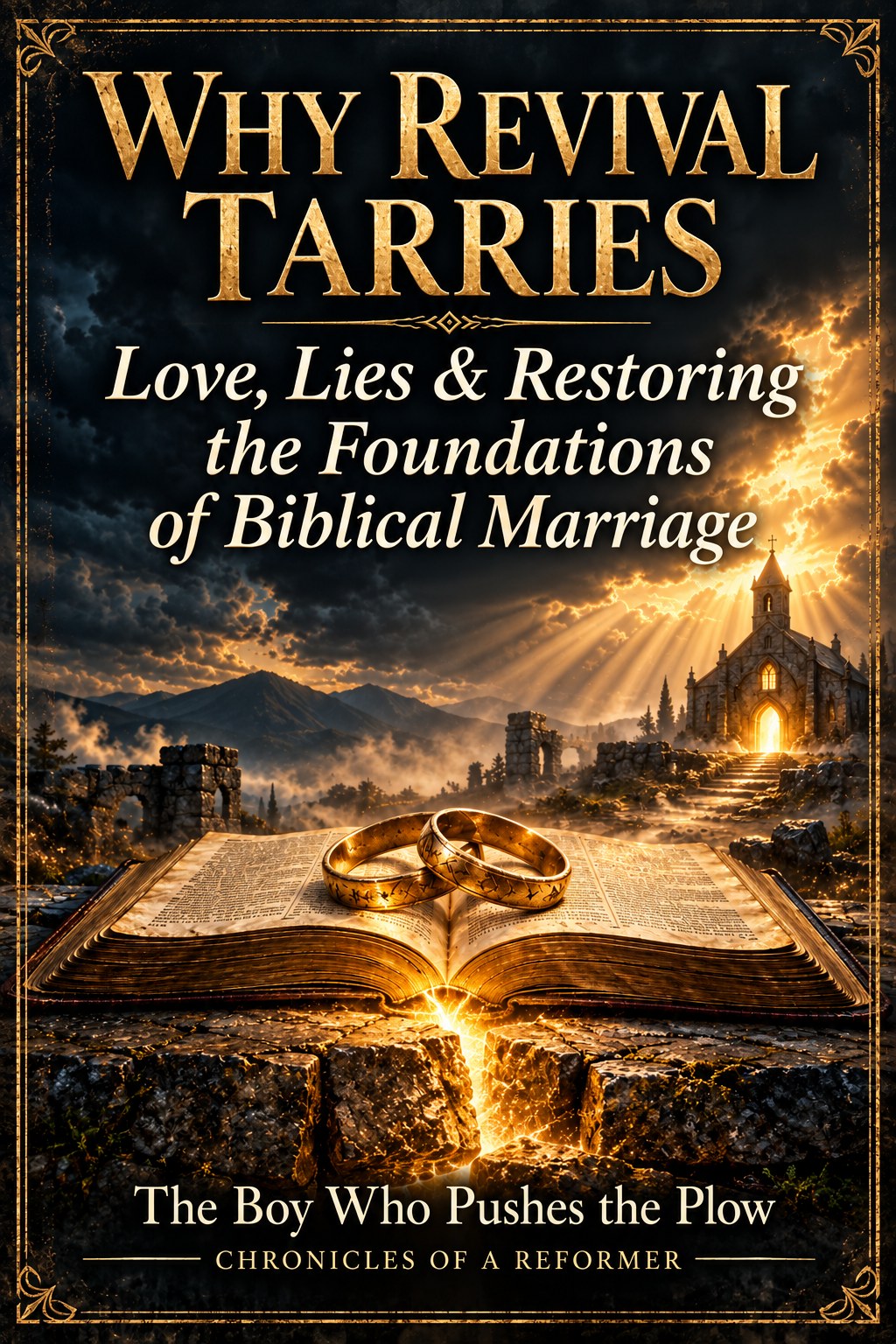 Why Revival Tarries book cover with covenant rings on an open Bible